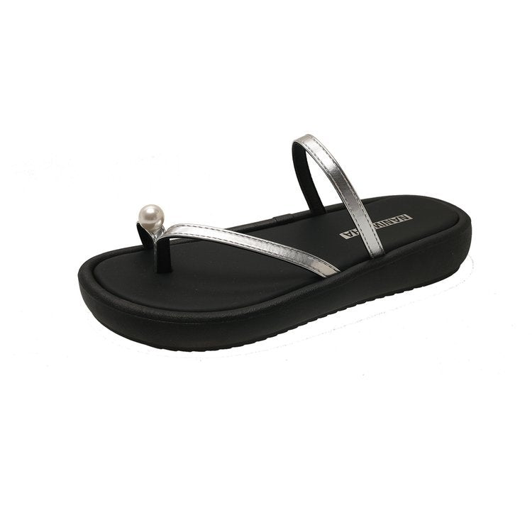 Damen elegante Zehentrenner mit Schmuckdetails EB
