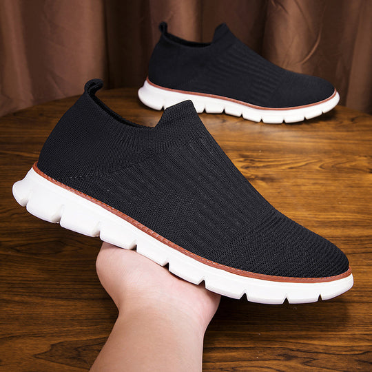 Damen Sportliche Slip-On Sneakers mit flexiblem Strick-Obermaterial EB