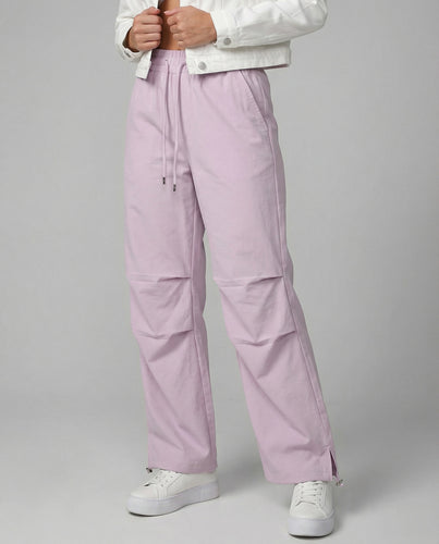 Damen nan ultraleichte Freizeit-Hose mit hohem Elastikbund, Kordelzug und verstellbarem Beinabschluss EB