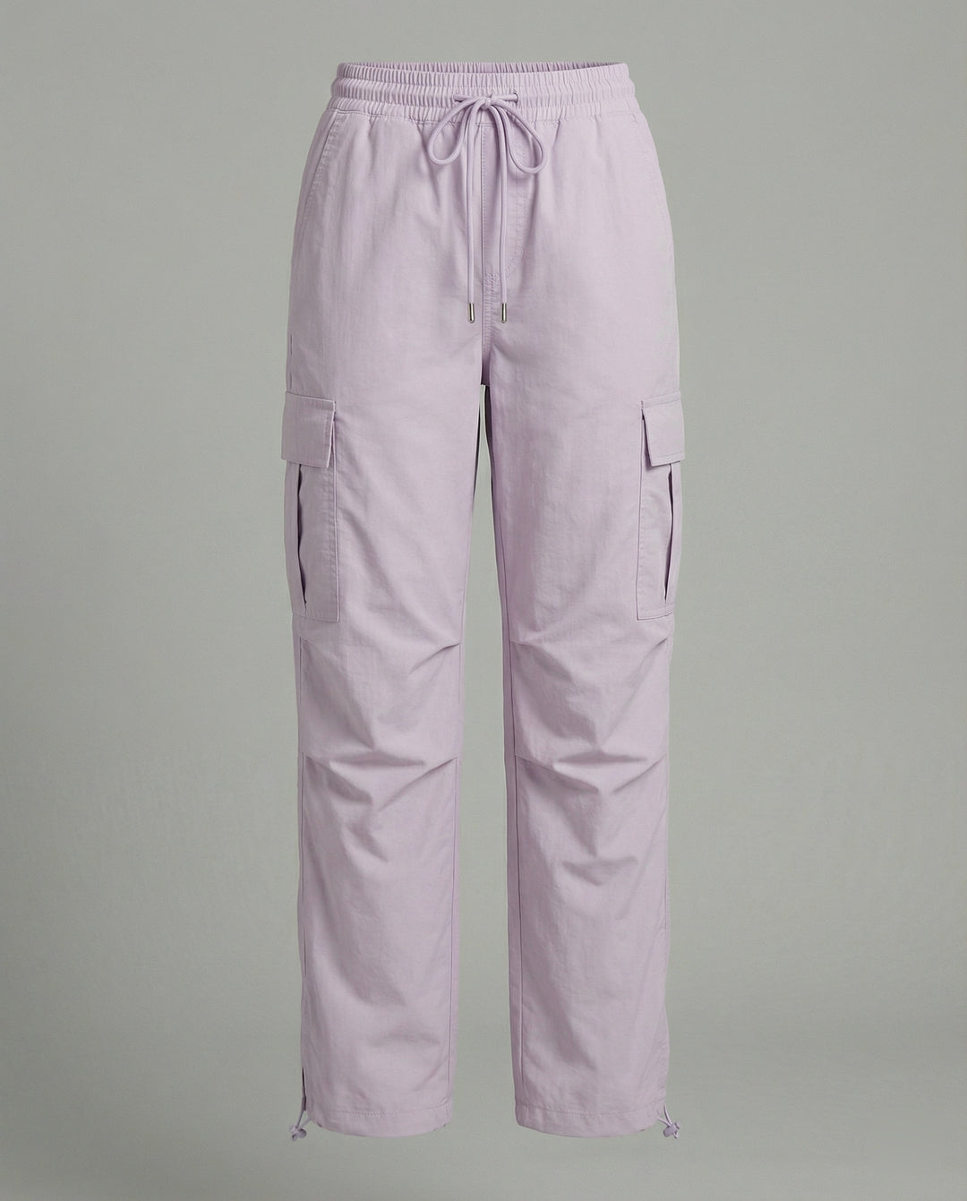Damen nan ultraleichte Freizeit-Hose mit hohem Elastikbund, Kordelzug und verstellbarem Beinabschluss EB