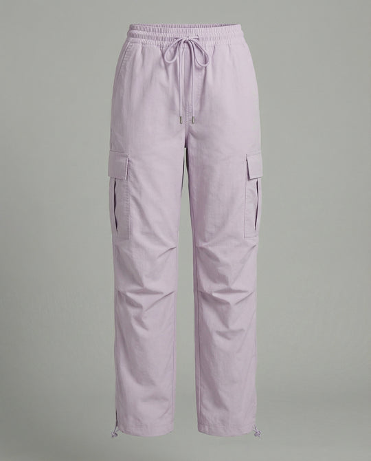 Damen nan ultraleichte Freizeit-Hose mit hohem Elastikbund, Kordelzug und verstellbarem Beinabschluss EB