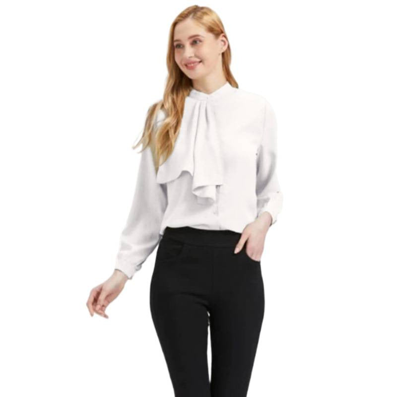 Damen Bluse mit eleganter Rüschendetails und Kragen EB