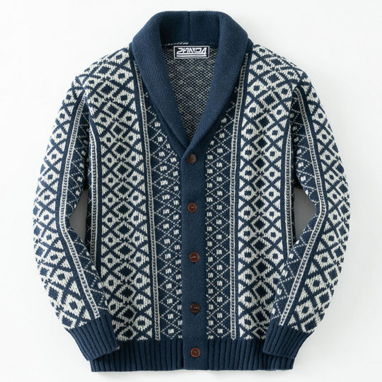 Herren Strickjacke mit traditionellem nordischem Muster EB