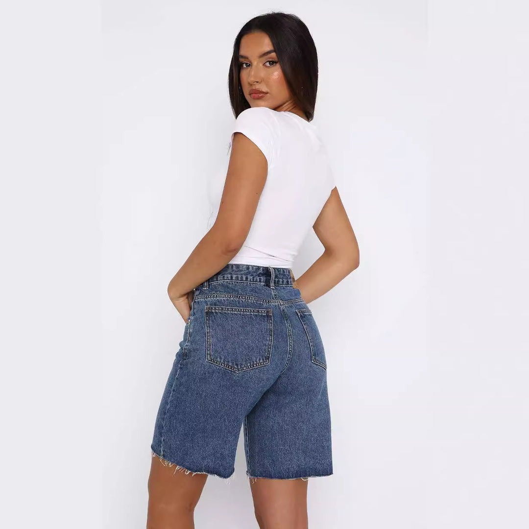 Damen Kurzarm Crop-Top mit fruchtigem Motiv und figurbetontem Schnitt EB