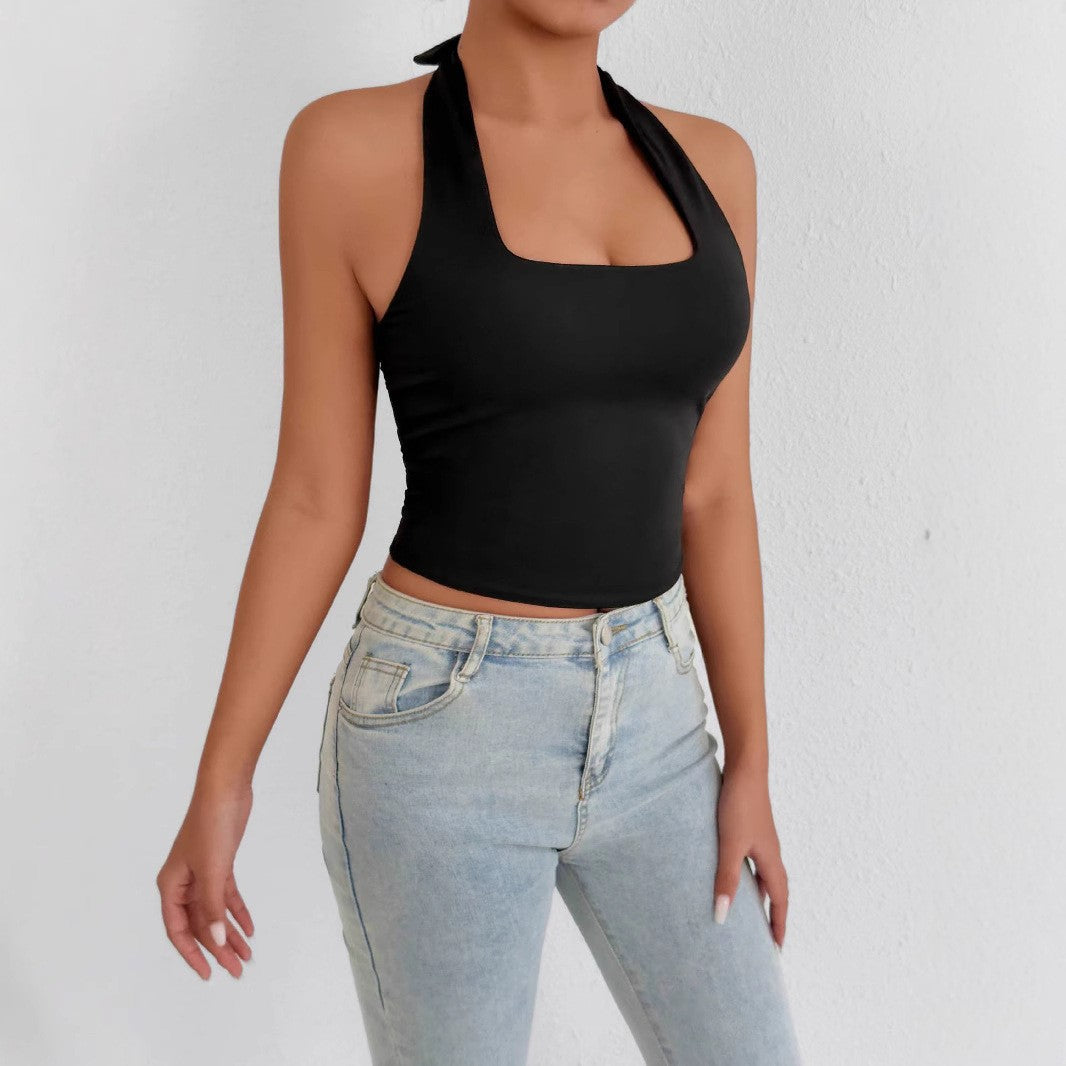 Damen Hochgeschlossenes Tanktop mit Quadrat-Ausschnitt EB