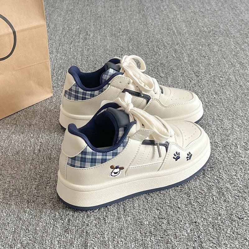 Damen Sneakers im modernen Karomuster mit bequemer Dämpfung EB