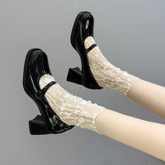 Damen elegante Pumps mit breitem Absatz EB