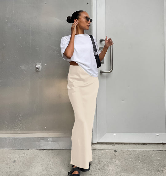 Damen Maxirock mit hohem Schnitt und seitlichem Schlitz EB