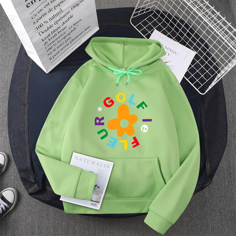 Damen Kapuzenpullover mit kreativem Blumen-Grafikdesign und bequemer Passform EB