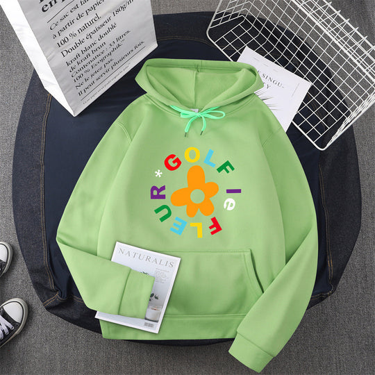 Damen Kapuzenpullover mit kreativem Blumen-Grafikdesign und bequemer Passform EB