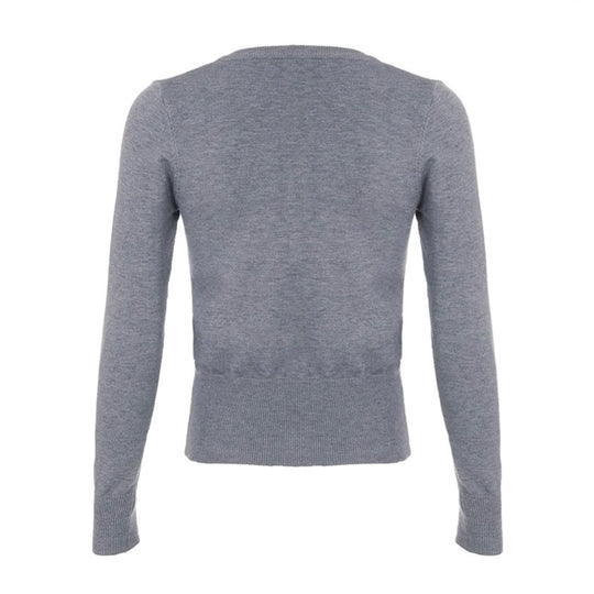 Damen Langarm Cardigan mit V-Ausschnitt und feinen Rippdetails EB