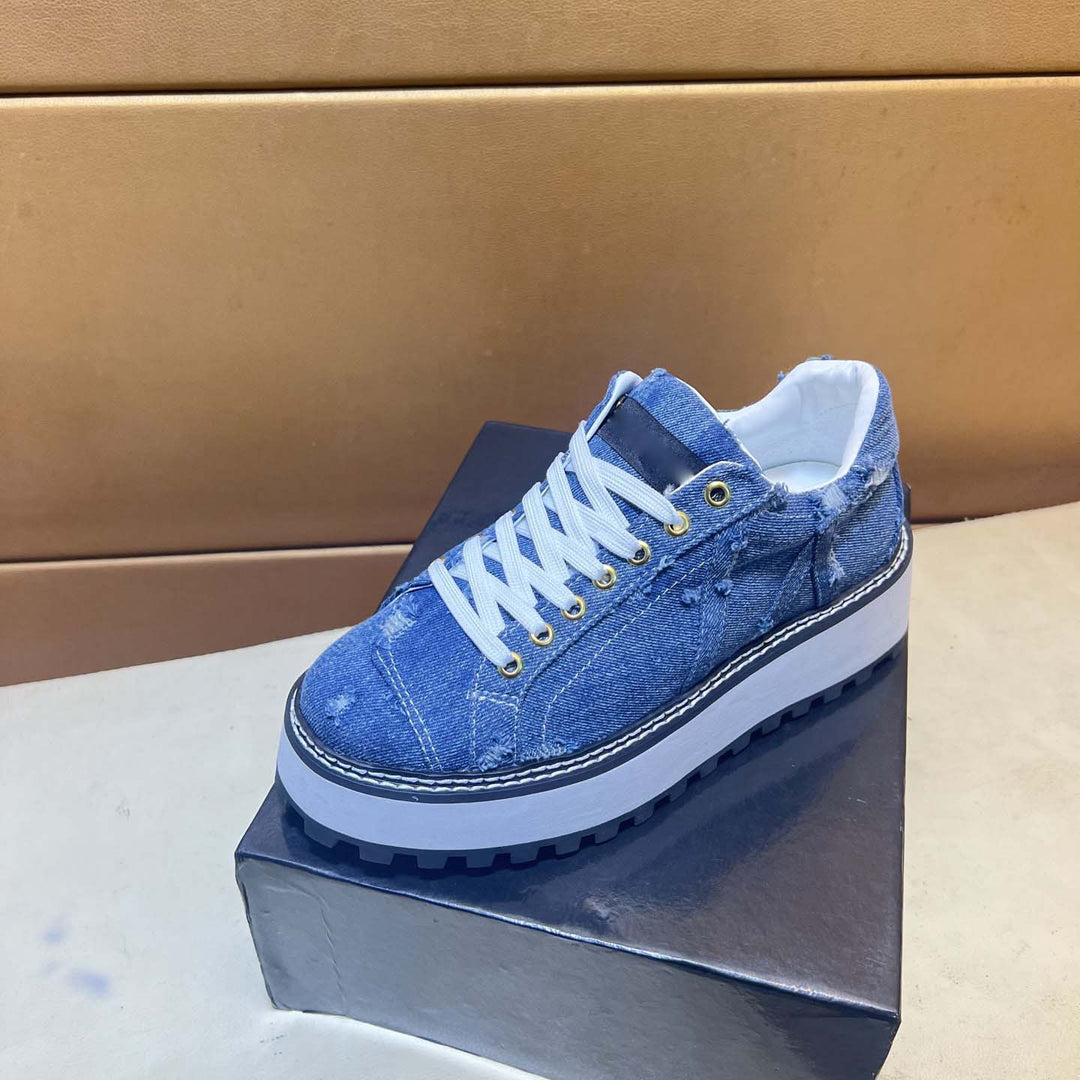 Damen Sneaker mit eleganter Tweed-Oberfläche und verstärkter Sohle EB