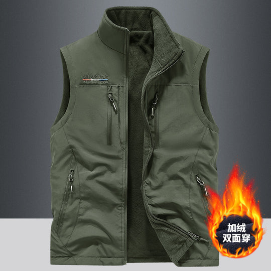Herren Multifunktionale Outdoor-Utility‑Weste mit Mesh‑Innenfutter und zahlreichen Taschen EB