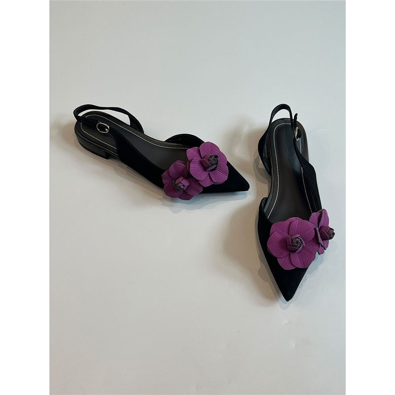 Damen Slingback Ballerinas mit floralem Design EB