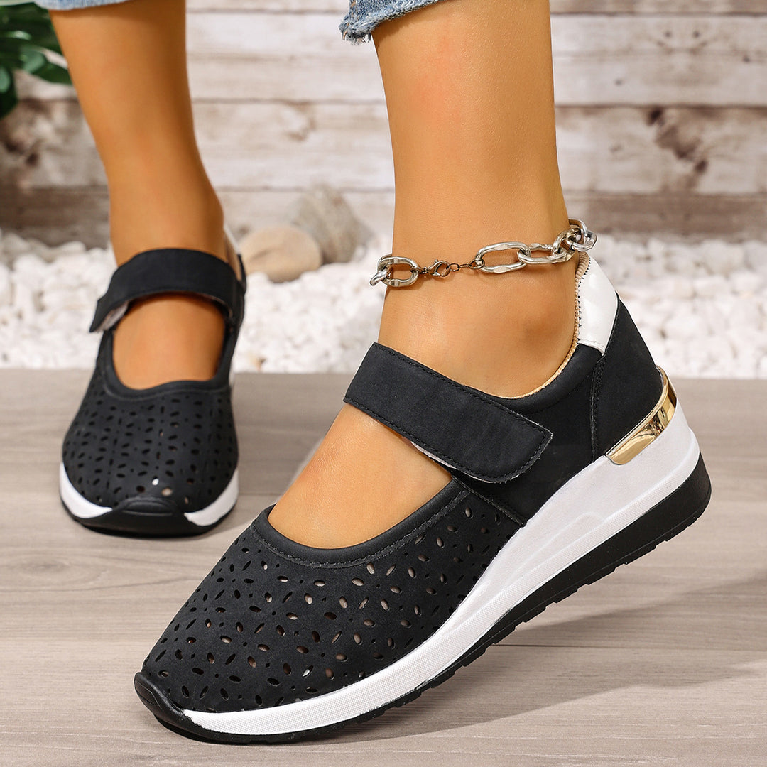 Damen Sportliche Ballerinas mit einzigartigem Lochmuster EB