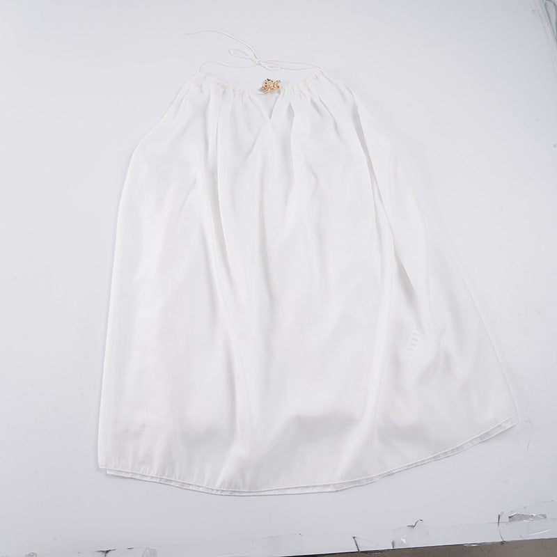 Damen Luftiges Maxikleid mit verstellbaren Trägern und elegantem Dekolleté EB