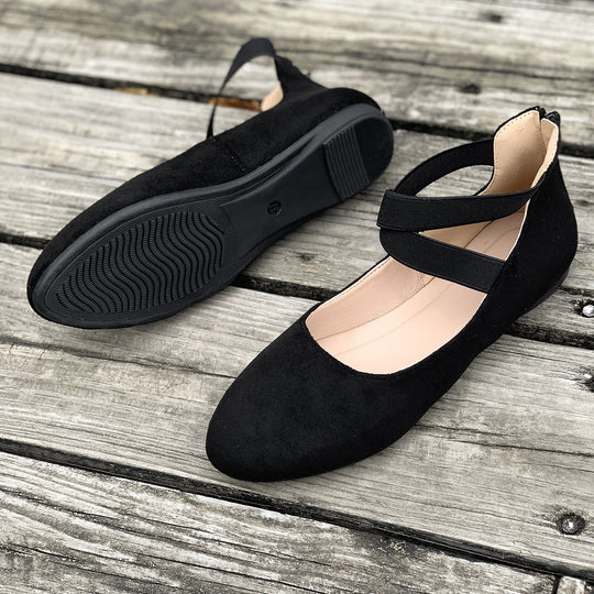 Damen Bequeme Ballerinas mit modischem Riemchen-Design EB