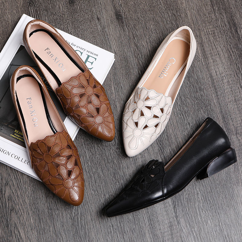 Damen elegante spitze Slingbacks mit filigranem Dekor EB
