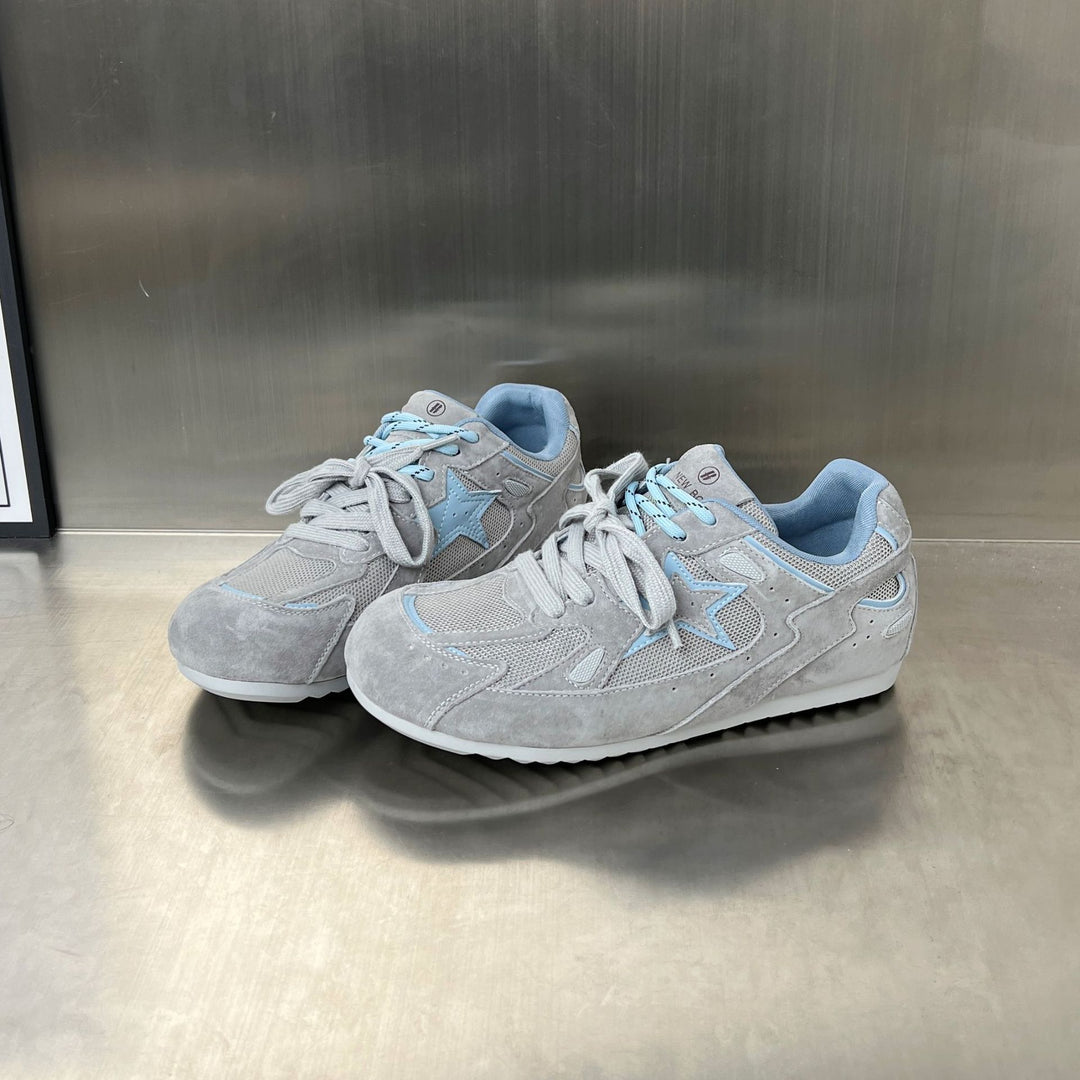 Damen Sportliche Wildleder Sneakers mit atmungsaktivem Mesh-Einsatz EB