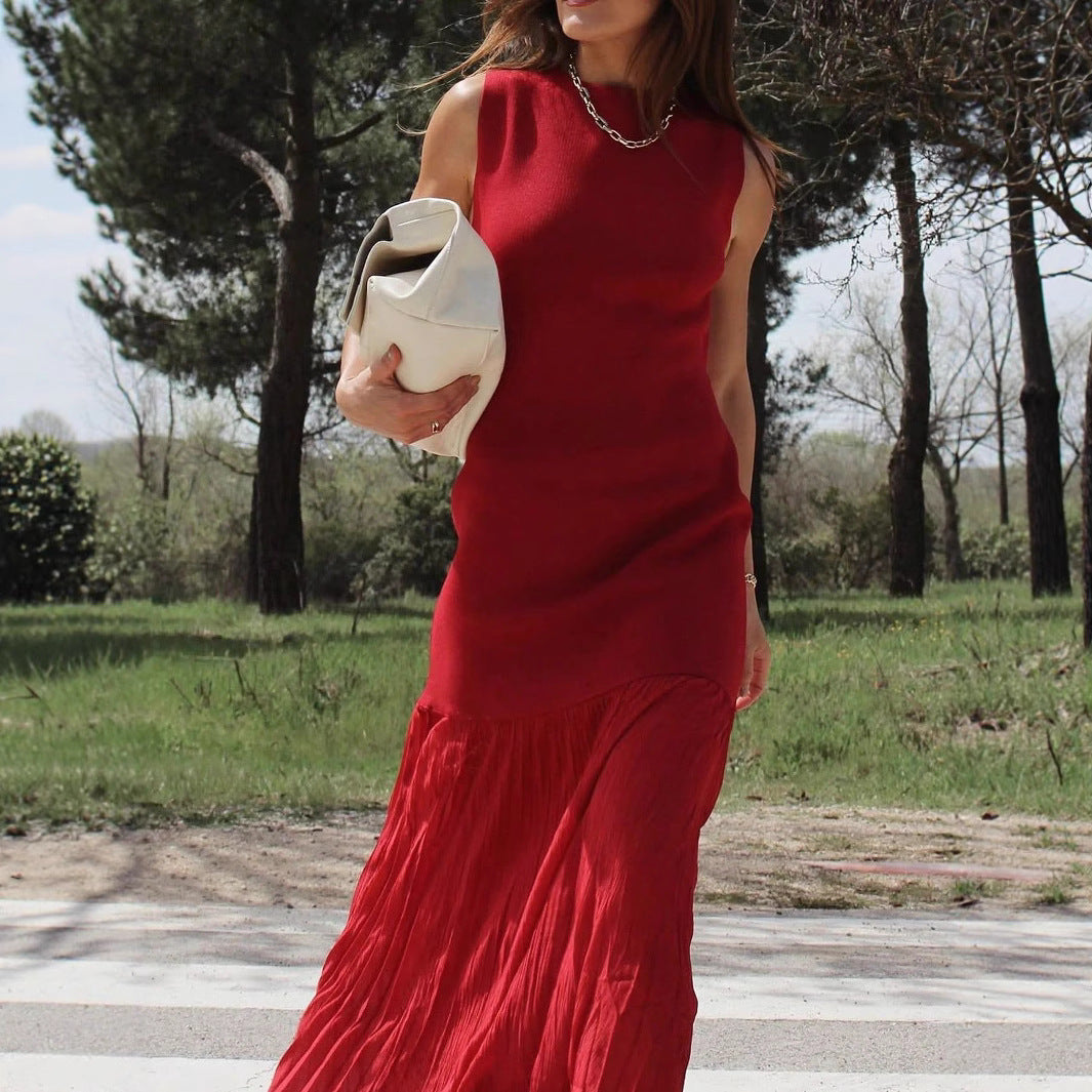 Damen Plissiertes Maxikleid mit eleganter Silhouette und hochwertiger Verarbeitung EB