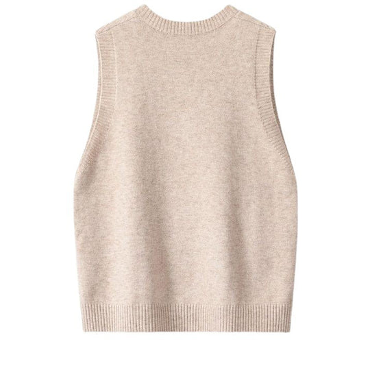 Damen Strickweste mit V-Ausschnitt und Knopfdetails EB