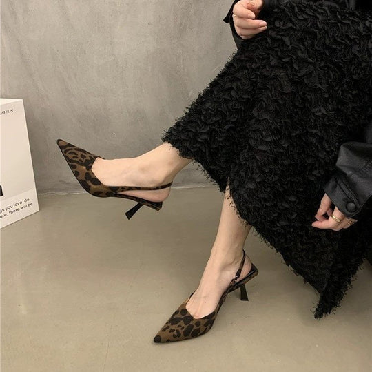 Damen Sling-Pumps mit Leopardenmuster EB
