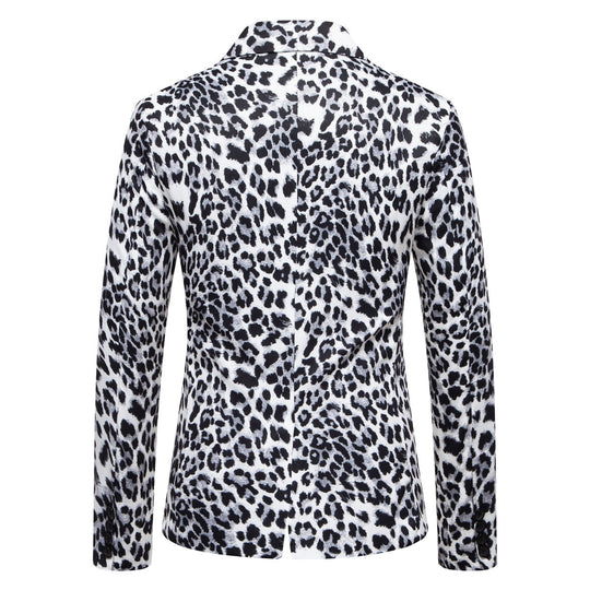 Herren stilvoller Blazer mit animalischem Muster und schmaler Passform EB
