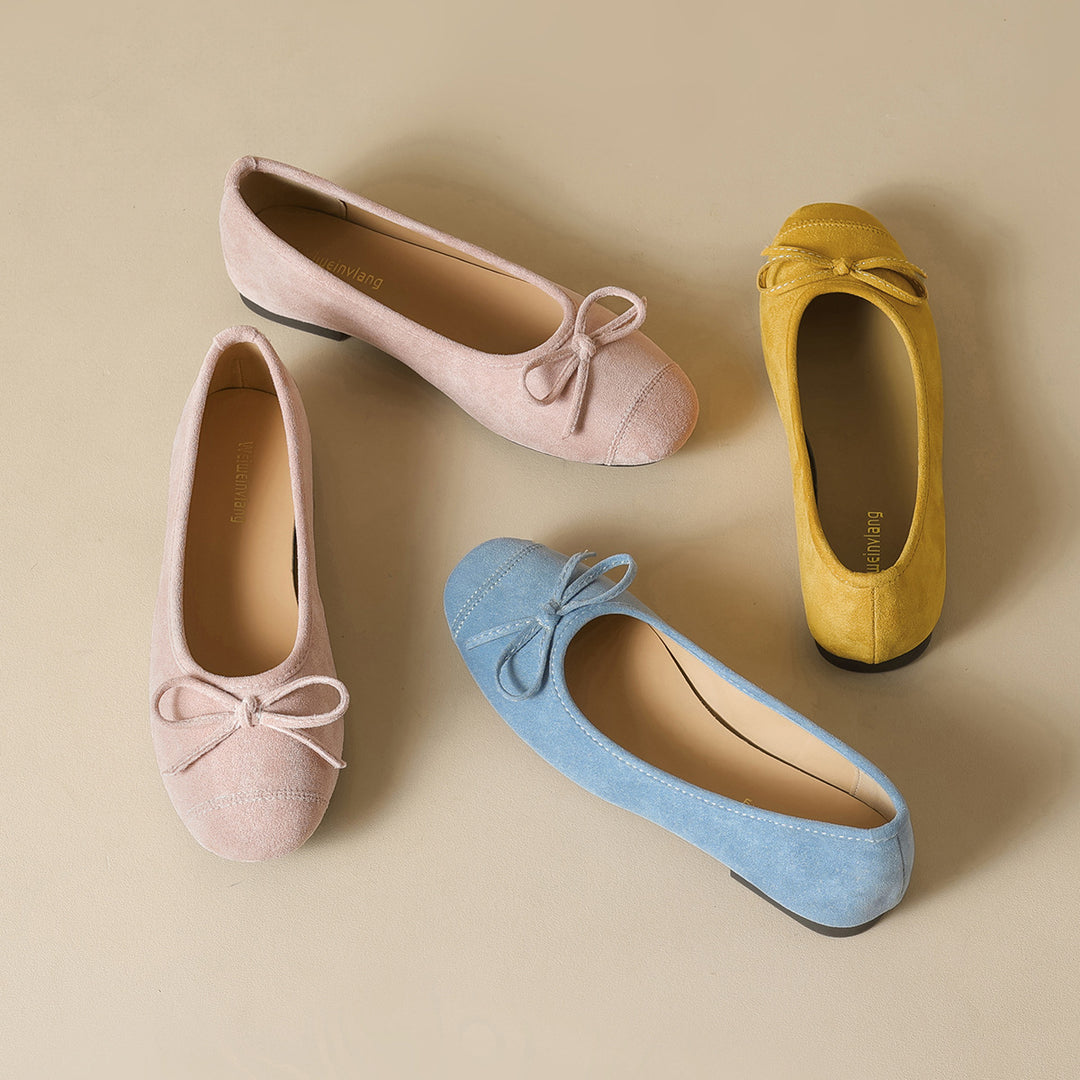 Damen Ballerinas mit eleganter Schleifenverzierung und weicher Innenausstattung EB