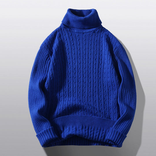 Damen Strickpullover mit hohem Kragen und Rippenmuster EB
