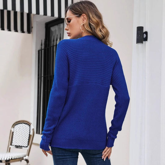 Damen modischer Grobstrickpullover mit strukturiertem Muster EB