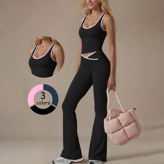 Damen Sportliche Leggings mit modischem Oberteil und innovativem Schnitt EB