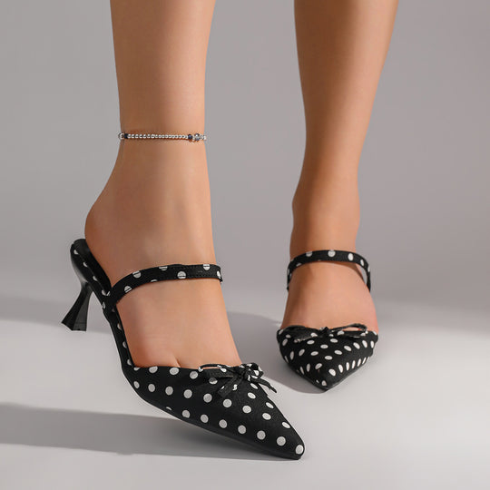Damen Sling-Pumps mit verspieltem Punkte-Design und elegantem Riemchen EB