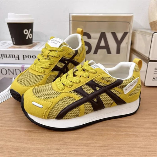 Damen Sportliche Sneakers mit atmungsaktiver Netzstruktur und strapazierfähigem Obermaterial EB