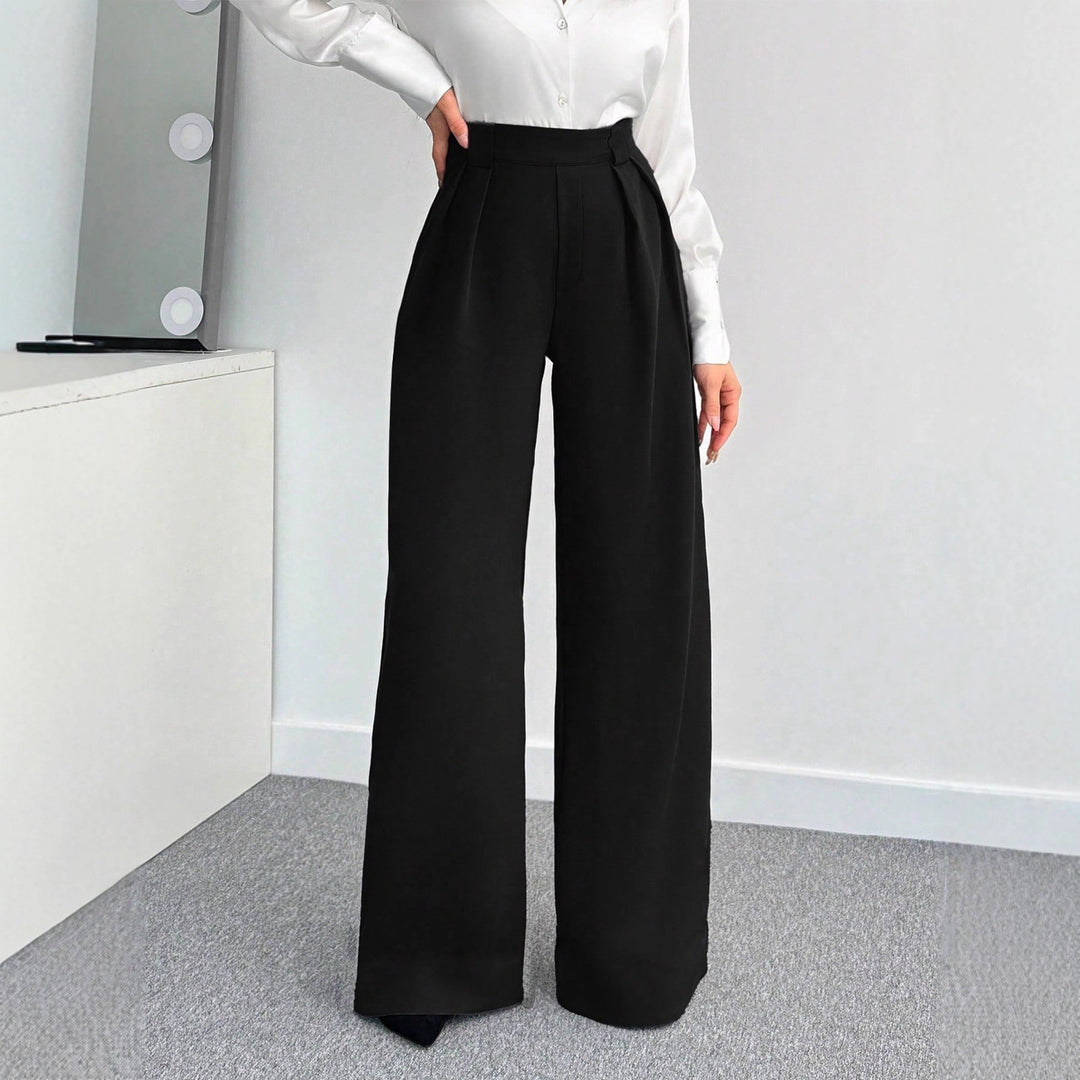 Damen Hochtaillierte Weitbein-Hose mit Gürtel EB