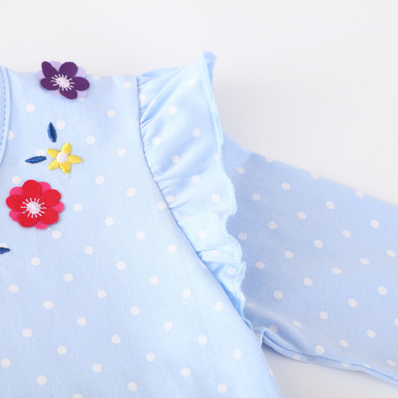 Mädchen Langarmkleid mit fröhlichen Feen-Applikationen EB