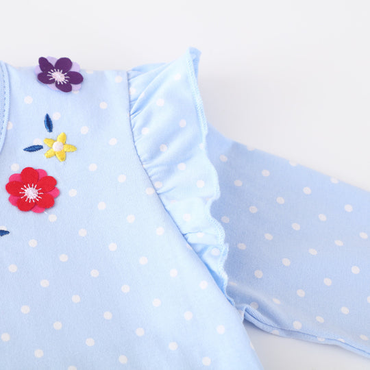 Mädchen Langarmkleid mit fröhlichen Feen-Applikationen EB