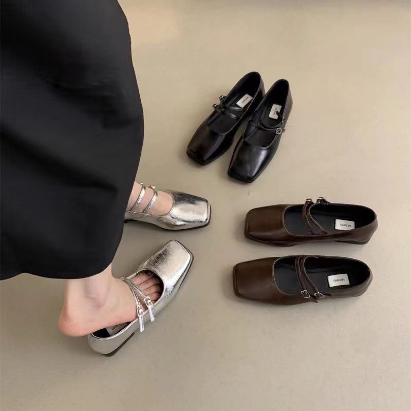 Damen modische Ballerinas mit funkelndem Riemchendesign EB