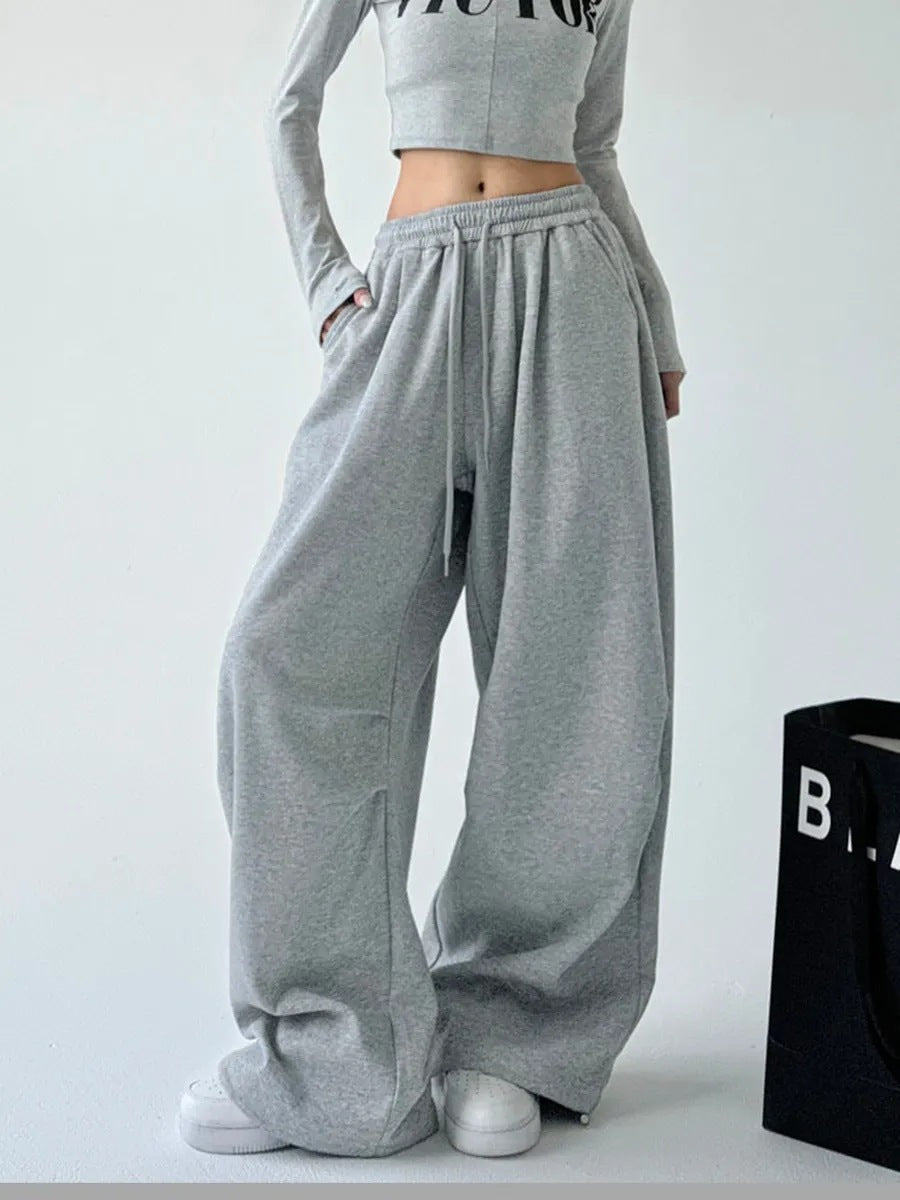 Damen nan extraweite High‑Waist-Loungehose mit elastischem Kordelbund, Kordelzug und praktischen Seitentaschen EB