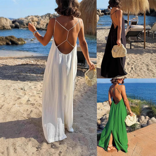Damen Strandkleid mit Rückenausschnitt EB