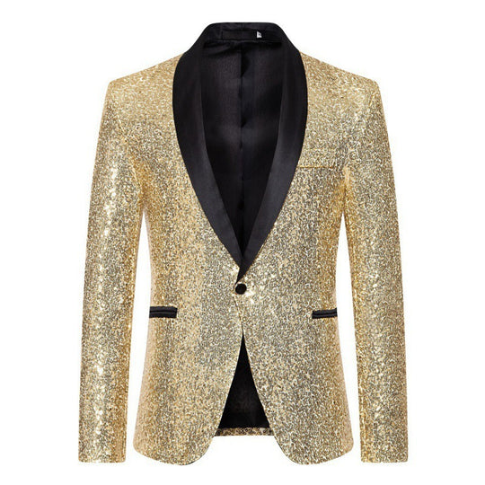 EB Herren Pailletten-Blazer mit Schalkragen
