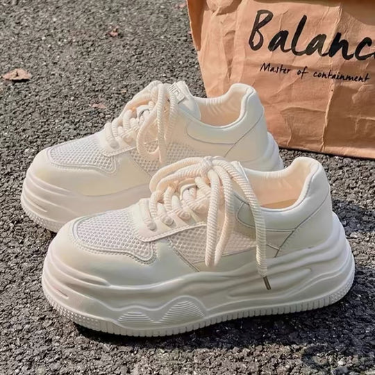 Damen Trendige Plateau-Sneaker mit atmungsaktivem Obermaterial EB