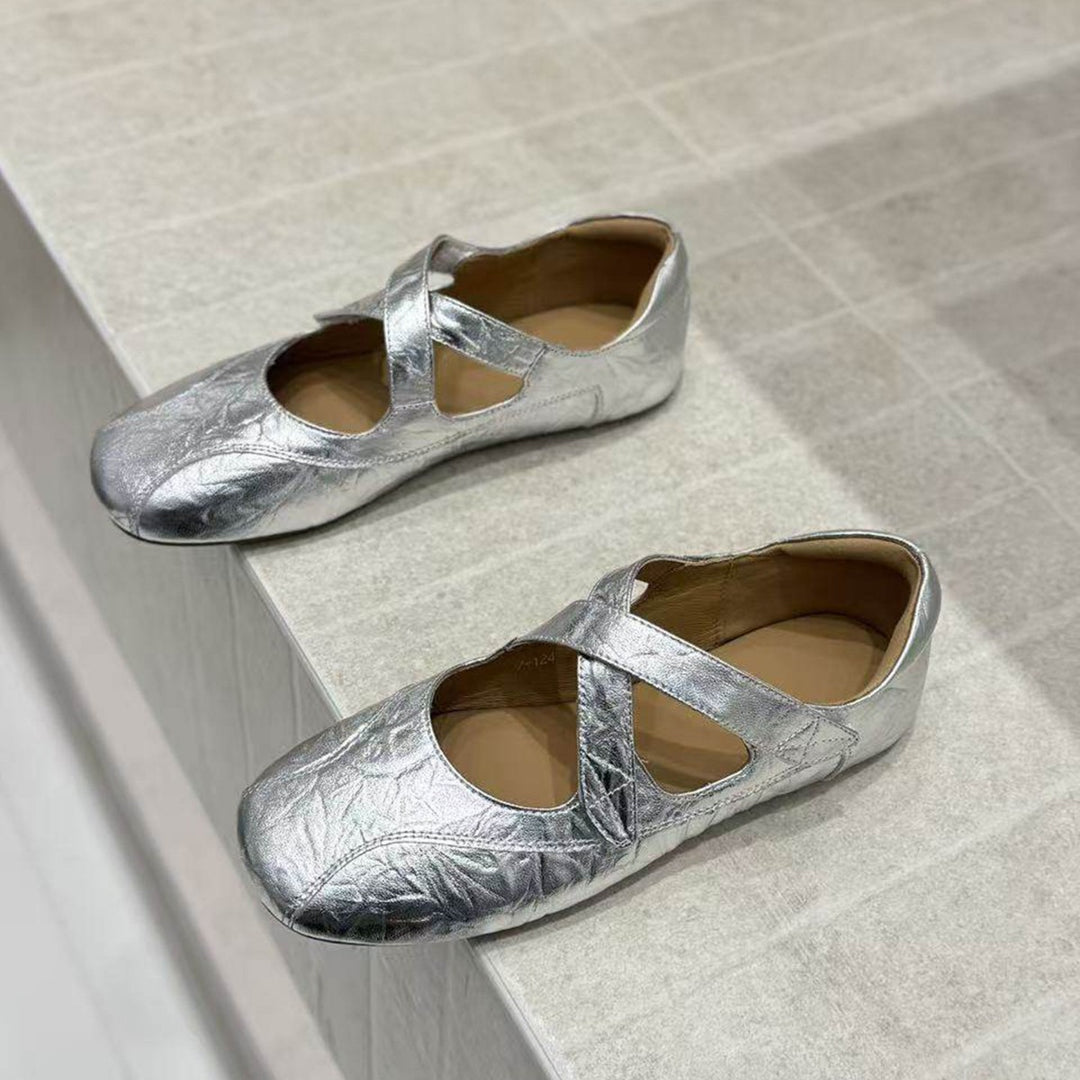 Damen Ballerinas mit verstellbarem Riemchen und elastischer Innensohle EB