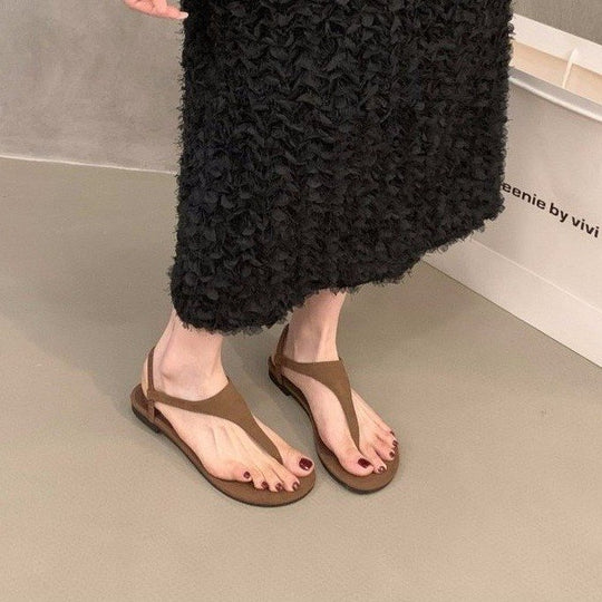 Damen Zehentrenner-Sandalen mit verstellbarem Riemen und rutschfester Sohle EB