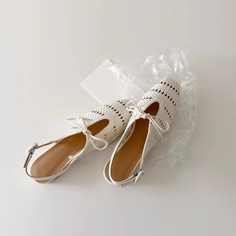Damen elegante Sling-Sandalen mit Netzdesign und verstellbarem Riemen EB