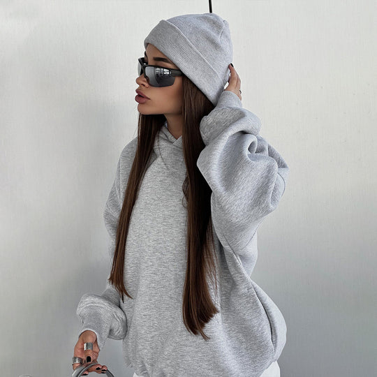 Damen Kuschelige Sweatshirt- und Jogginghose-Kombination EB