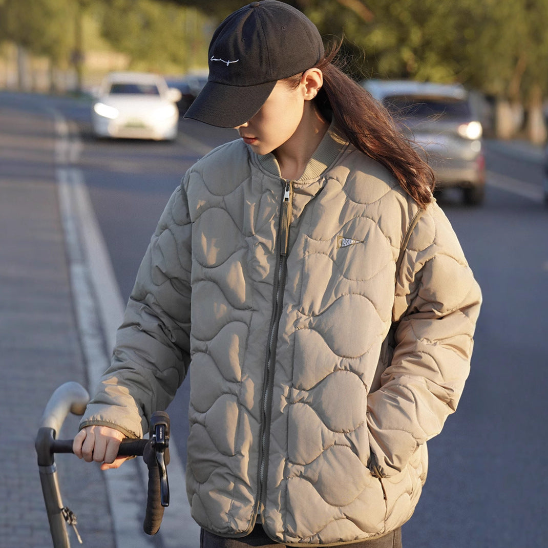 Damen wattierte Freizeitjacke mit gestepptem Design und praktischen Taschen EB