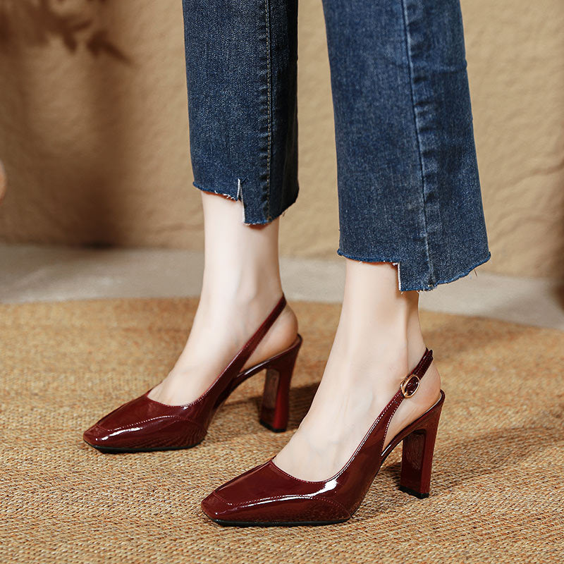 Damen Slingback-Pumps mit elegantem Rechteckabsatz EB
