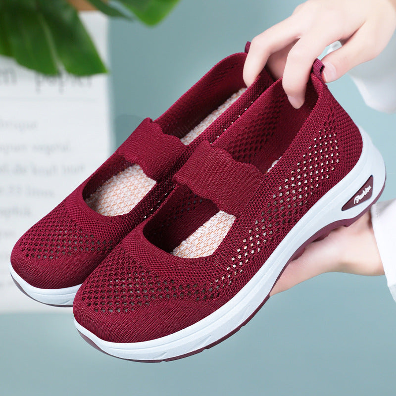 Damen Atmungsaktive Slip-On Sneakers mit elastischem Band EB