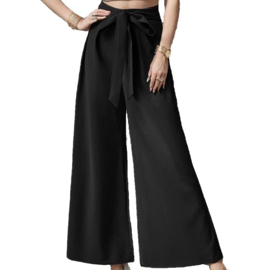 Damen Weite Palazzo-Hose mit Bindegürtel und elegantem Schnitt EB