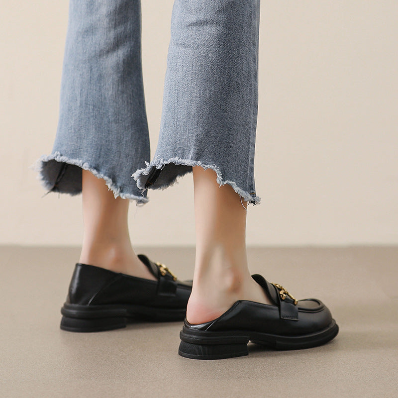 Damen Mokassin-Slipper mit elegantem Schnallenakzent und komfortabler Sohle EB